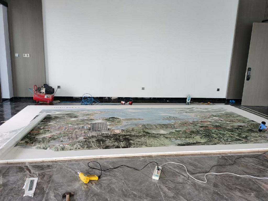 三米大画现场组装安装