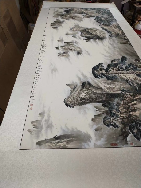 大画破损揭裱重新装裱