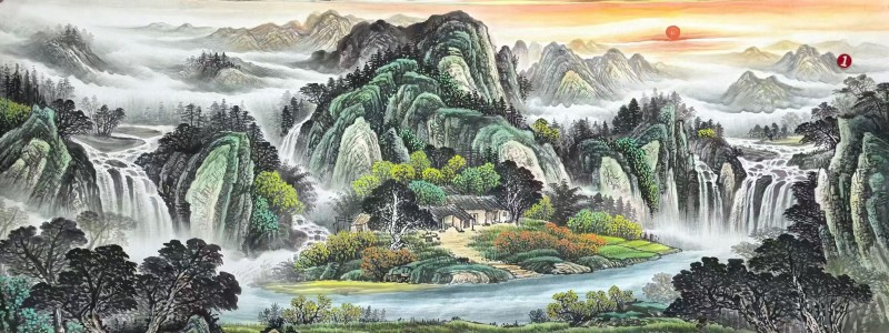 山水画、字画、对联现场定制