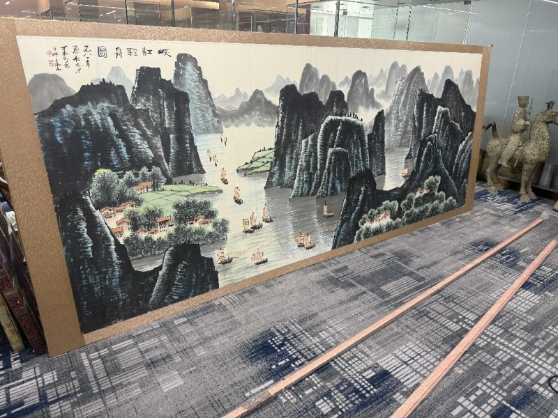 三米大画现场组装安装