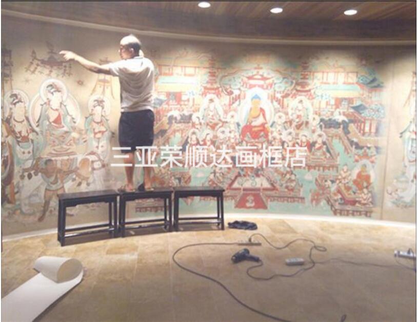 大画现场装裱